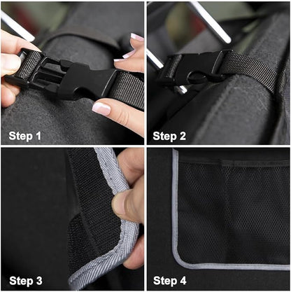 IHOTDER Large Capacity Car Trunk Organizer,Six Pockets Trunk Storage Organizer with Adjustable Straps,Wear-Resistant Oxford Fabric Hanging Trunk Organizer for Car Truck SUV