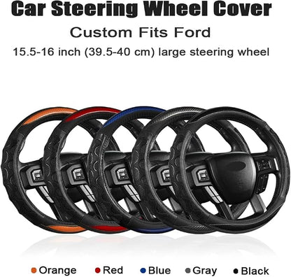 GIANT PANDA Car Steering Wheel Cover for Ford F150 F250 F350 Expedition 15.5-16 inches - Gray