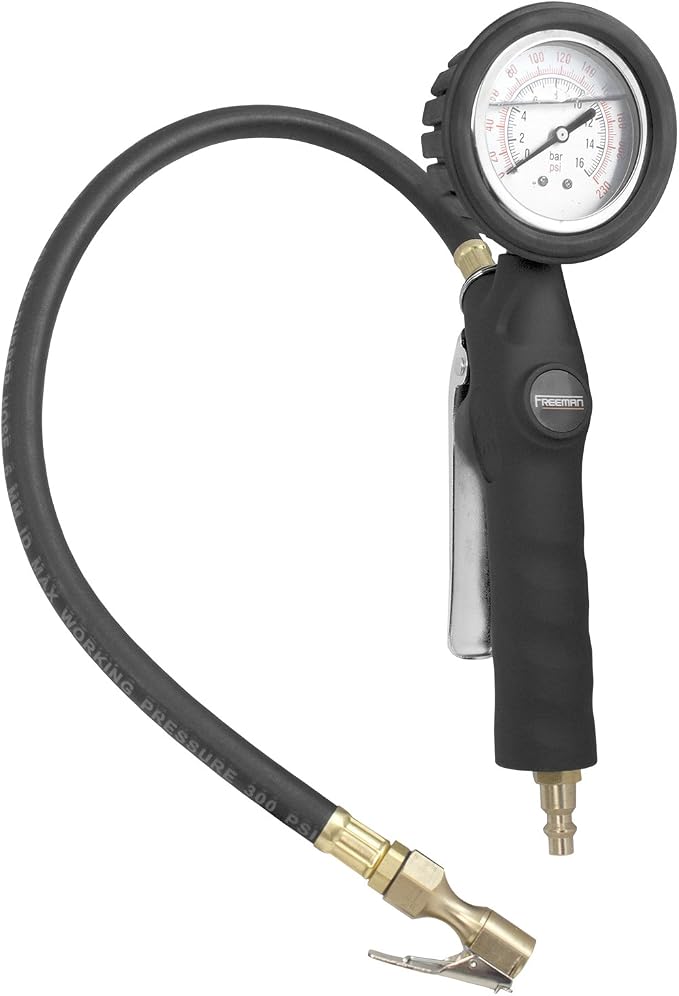 Freeman Analog Tire Inflator with Oil-Filled Pressure Gauge | FS4ATI