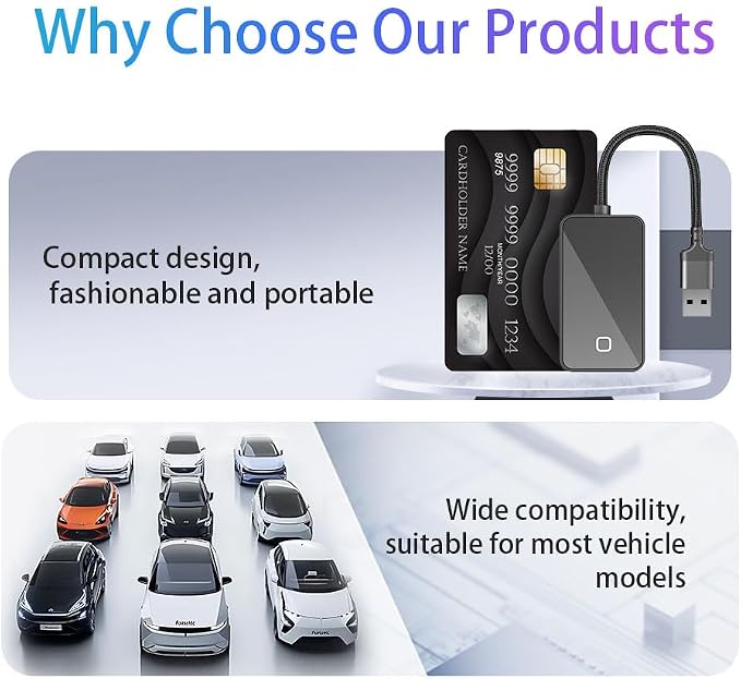 CarPlay Wireless CarPlay Adapter for iPhone for Volvo XC90 XC60 XC40 S60 V90 Accessories, Convert Wired to Wireless CarPlay Adapter (carplay Model A)