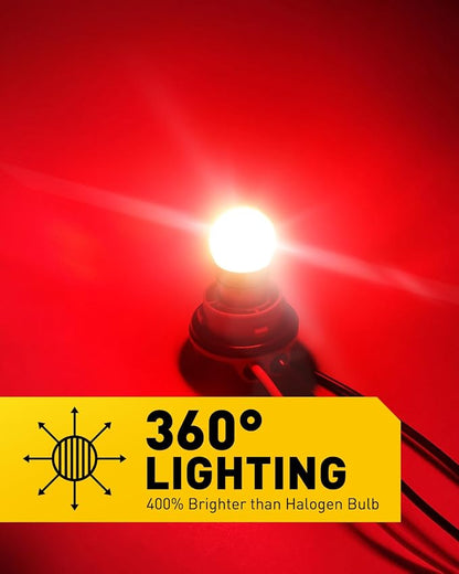 AUXITO 1157 LED Bulbs Red Brake Light, 400% Brighter 2057 2357 7528 BAY15D LED Light for Tail Lights, Brake Stop Signal Light, Side Marker Parking Light, Pack of 2