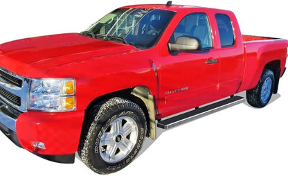 APS (Silver 5in 304 Stainless Steel) Running Boards Side Bar Compatible with Chevy Silverado GMC Sierra 1500 2500 1999-2013 Double Cab & 2500HD 3500 2001-2014 (Exclude CK Classic)