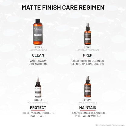 Dr. Beasley's Mini Matte Kit with Accessories - Instant Bonding Coating, 2+ Years of Protection with Body Wash, Final Finish, Paint Cleanser, Matte Paint Coating