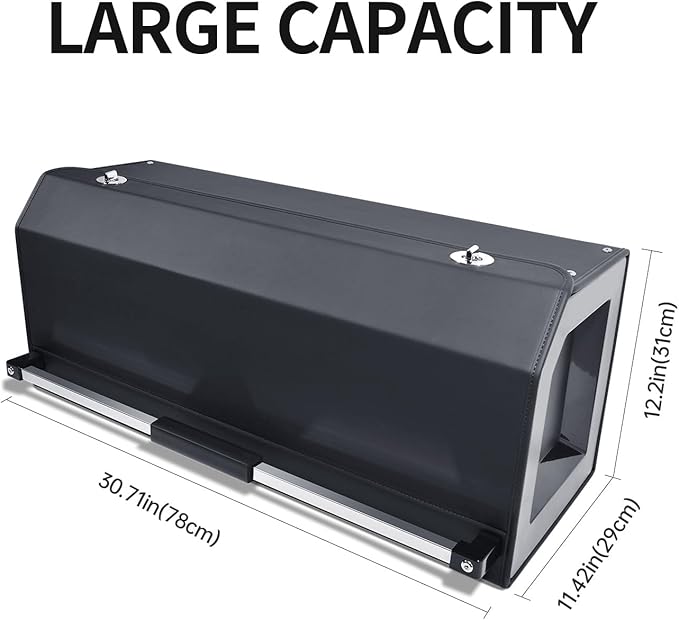 Car Trunk Organizer for 2021-2023 Tesla Model 3, Leather Sturdy Car Storage Organizer Trunk Organizer for Suv with Lid and Push-pull Handle (Black, 30.7 * 11.4 * 12.2in)