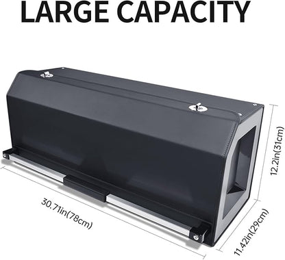 Car Trunk Organizer for 2021-2023 Tesla Model 3, Leather Sturdy Car Storage Organizer Trunk Organizer for Suv with Lid and Push-pull Handle (Black, 30.7 * 11.4 * 12.2in)