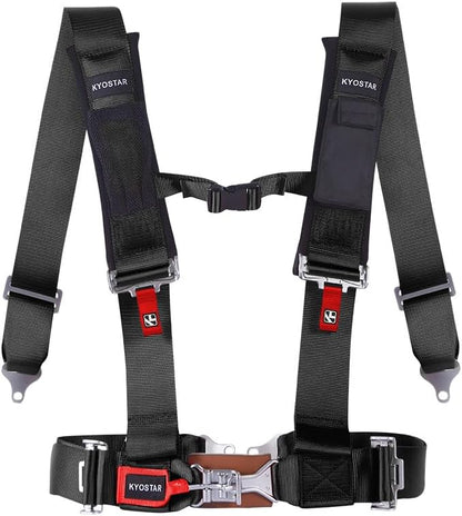 Kyostar 4 Point Harness 3 Inch with Ultra Soft Heavy Duty Shoulder Pads (8163 Black)