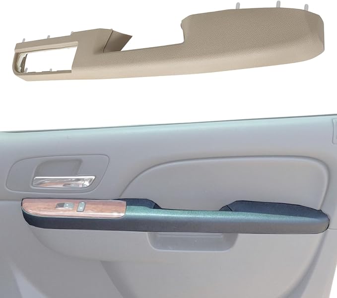 80995 Upgraded Door Armrest Repair Front Right Side Door Panel Handle Beige Compatible with 2010-2014 Chevy Silverado Suburban Avalanche Tahoe,GMC Sierra Yukon Replaces 84127327