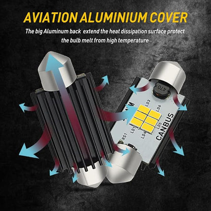 AUXITO 578 LED Bulbs Canbus Error Free 211-2 212-2 41MM 42MM Festoon LED Bulbs for Dome Light Interior Car License Plate Map Door Courtesy Marker Lights, Xenon White