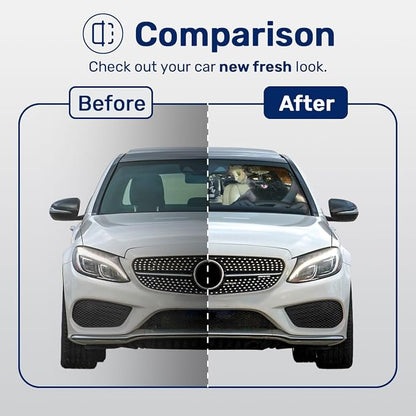GENANY Cute Cat Family Funny Windshield Sun Shade for Car SUV Truck (55x30 Inches), Car Sun Shade Windshield, Car Shades for Front Windows, Sunshade for Car Windshield, Protector Blocks UV