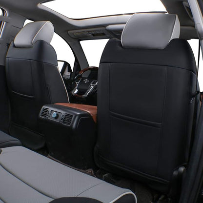 EKR Custom Fit Tacoma Front Car Seat Covers for Toyota Tacoma 2016 2017 2018 2019 2020 2021 2022 2023 Double Cab/Access Cab - Front Row Only, Faux Leather(Black/Gray)