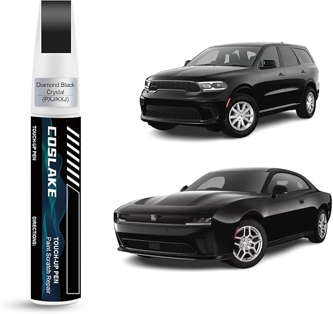Car Touch Up Paint(Diamond Black Crystal(PXJ/KXJ)) for Dodge, Car Paint Scratch Repair Kit, Quick & Easy Solution to Repair, 2 in 1 Scratch Remover Pen with 2PCS Disposable Micro Applicators
