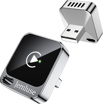 Jemluse Wireless CarPlay Adapter for Apple - Mini Size, Fast Stable Connection Convert Wired to Wireless Car Play Dongle for iPhone iOS 10+, Plug & Play for Cars from 2016+ w/USB-C (Silver)