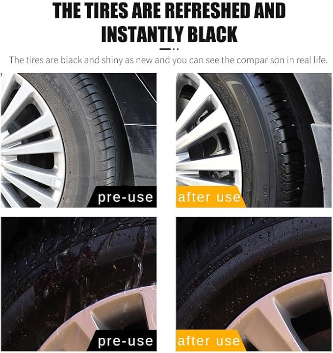 Tire Maintenance And Coating Paste, Long Lasting Tire Shine Wax, Car Tire Shine Gel, Wheel And Tire Cleaner, Car Tire Blackening Coating Wax Long Lasting Shine Rain Resistant Waterless Wax (1pcs)
