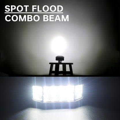 3 Inch LED Pods, 2PCS 40W 12V Flood Spot Ditch Lights Offroad Driving Fog LED Work Light for Truck ATV UTV Motorcycle (HZ1121)