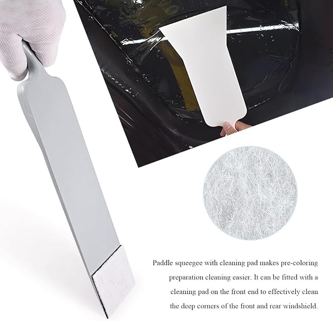 Yourkar 2 PCS Car Paddle Bulldozer Squeegee, Long Handle Window Tint Film Installation Tools, Paddle Bulldozer Scraper for Car Front Rear Windows Glass Cleaning, Car Accessories