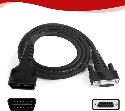 Main Cable Fit for Ancel FX2000 DB15 OBD2 Diagnostic Scanner 16-PIN Male to 15-PIN Female OBD-II Test Replacement Cable Connector Adapter - 3.9ft/120cm
