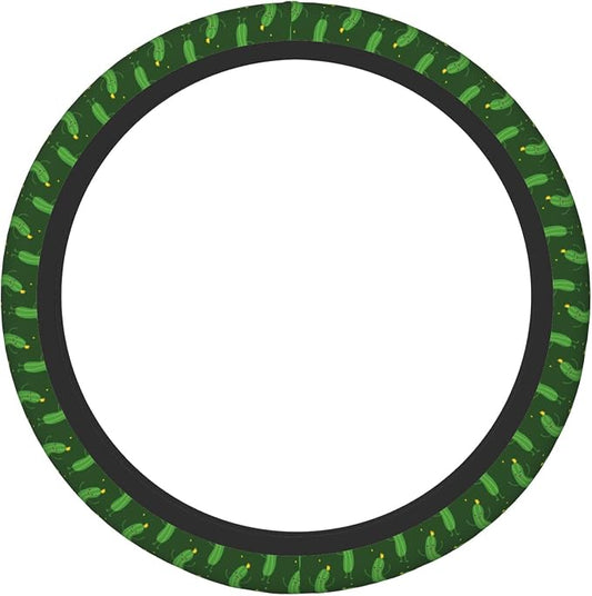 Funny Cucumber Steering Wheel Cover for Women & Men – Universal 15 Inch Car Accessories, Non-Slip & Stylish Design, Fits Most Cars, SUVs, and Auto
