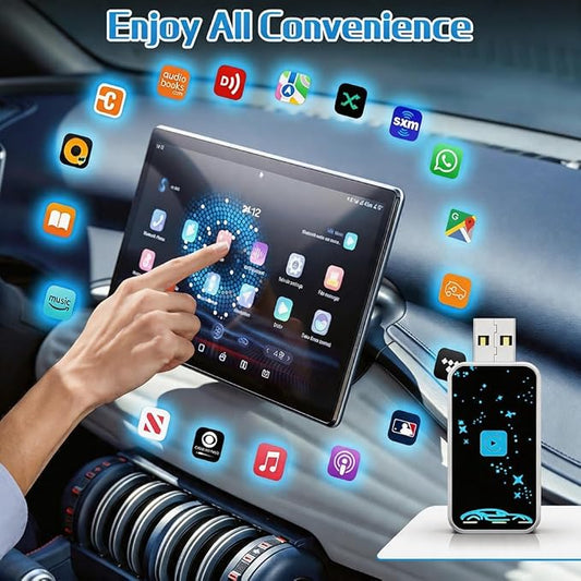 Mini Wireless Carplay Adapter for Apple for iPhone, 2026 Upgraded Convert Wired to Wireless Car Play Adapter,Fast Auto-Connect & No Latency Dongle,Plug & Play, USB A/C Included for iOS