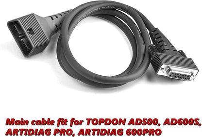 Main Cable Fit for TOPDON AD500, AD600S, ARTIDIAG PRO, ARTIDIAG 600PRO OBD2 Diagnostic Scanner Replacement Test Cable Adapter Connector