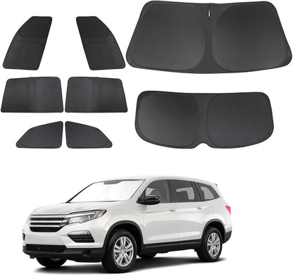 TINGLU Window Shades for Honda Pilot 2016-2026 EX-L Special Edition Elite Black Edition Touring Accessories Car Side Full Windows Rear Windshield Sun Shade Camping Sun UV Rays Privacy Protection 8PCS