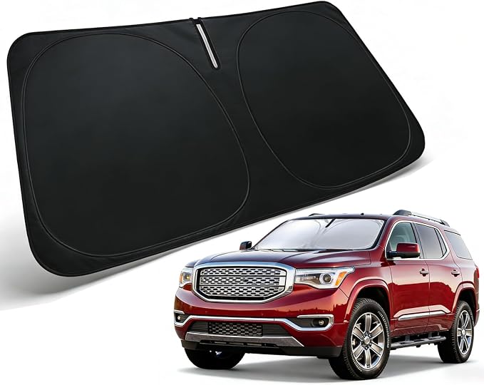 Windshield Sun Shade Custom Fit for GMC Acadia 2017-2023 | Front Window Sunshade with 240T Sun Visor Protector Foldable Heat Shield Blocks UV Rays, Car Accessories