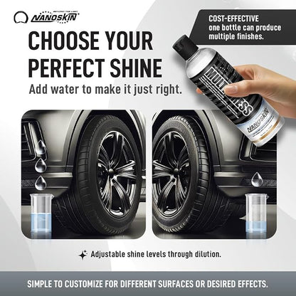 Nanoskin MULTI DRESS All Purpose Dressing 5 Gallons - Interior & Exterior Dressing for Car Detailing | Works on Tire, Vinyl, Rubber, Plastic & Trim | Safe for Cars, Trucks, Motorcycles, RVs & More