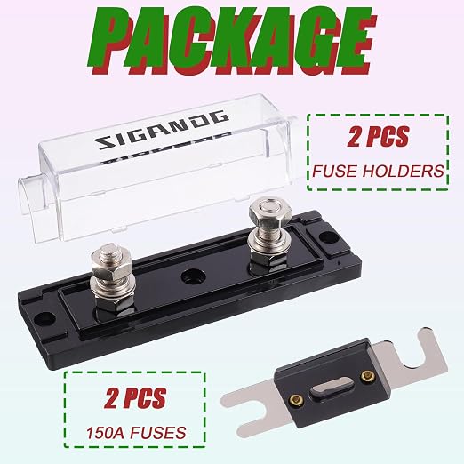 150 Amp ANL Fuse Holder 0/2/4 Gauge Fuse Block with 150A ANL Fuses for Car Audio Truck DIY (2 Pack)