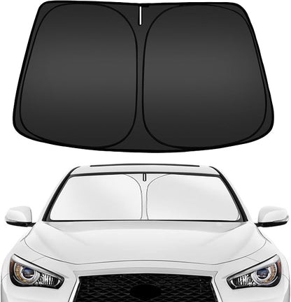 ARISMOTOR Windshield Sun Shade for Infiniti Q50 2014-2024, Custom Fit Foldable Front Window Sunshade Sun Visor Protector, Block UV Rays Keep Your Car Cooler