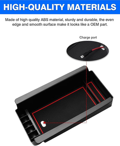 Autorder Center Console Organizer for 2023-2026 Toyota Prius Accessories Armrest Storage Box Secondary Insert Tray with 2 Color Mats