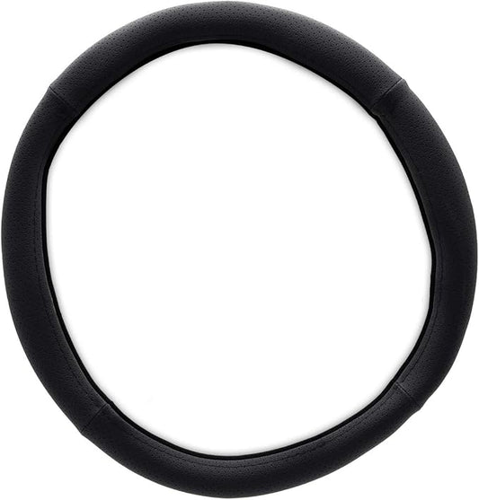 RoadPro RPSW3006 Black 18" Genuine Leather Steering Wheel Cover