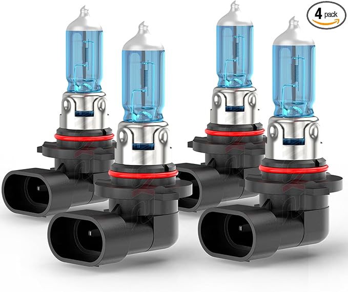 Upgraded Halogen Headlight Bulbs Compatible for Chevy Suburban Tahoe 2001 2002 2003 2004 2005 2006, 9005 High Beam 9006 Low Beam Headlamp Lights, Plug N Play, 6000K White, 300% Brightness,4-Pack