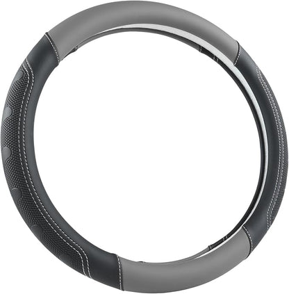 GIANT PANDA Car Steering Wheel Cover for Toyota RAV4,Camry,Highlander,Corolla,Prius,Tacoma, Standard Size - Black+Gray