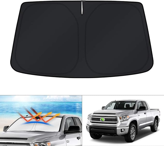 KUST Windshield Sun Shade for Toyota Tundra 2007-2019 2020 2021 Custom Fit Sunshade Accessories Sun Visor Protector Foldable Block UV Rays