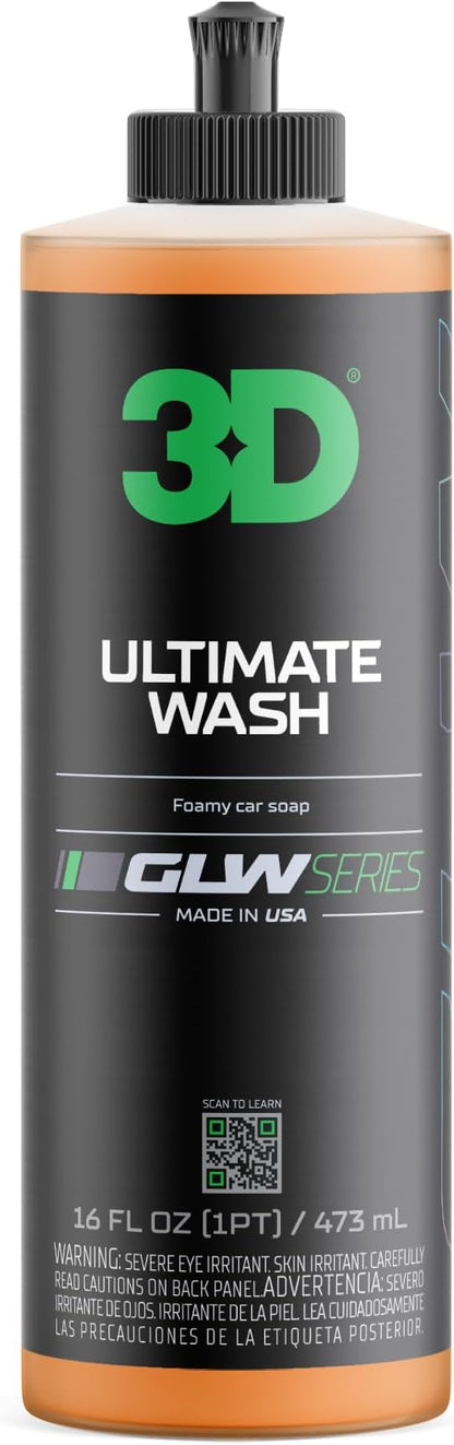 3D Ultimate Wash 16 0z – pH Neutral Car Wash Soap with Ultra Foam – Scratch-Free, High-Foaming Car Soap for Paint Protection – Safe for All Finishes