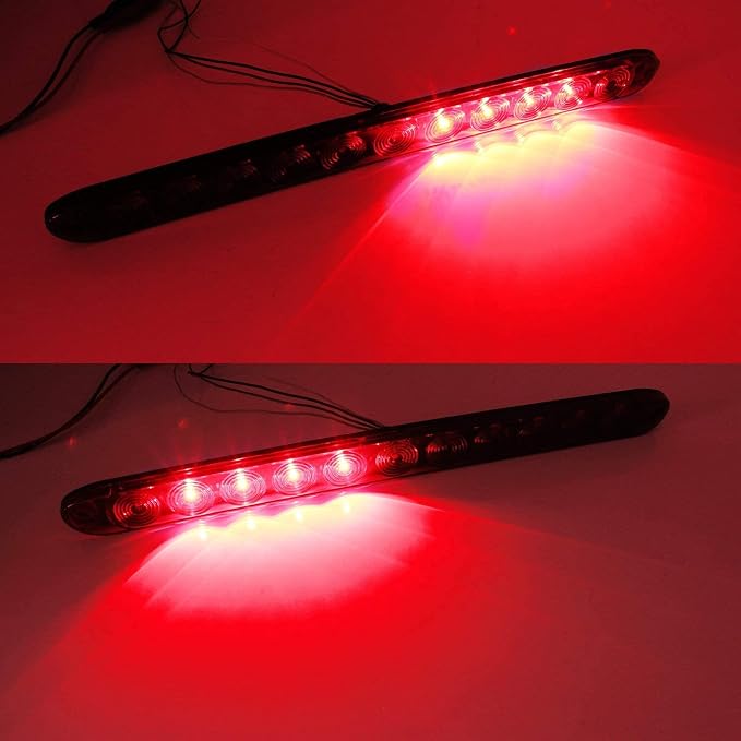 iJDMTOY 15-Inch Truck Trailer Tailgate Red LED ID Light Bar Compatible with Chevrolet Dodge Ford GMC Nissan Toyota etc, Functions as Tail Light, Brake Lamp & Turn Signal Lights, Smoked Lens