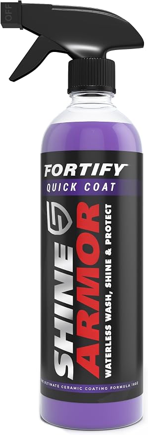 Car Wax Spray and Ceramic Coating for Cars - 3 in 1 Waterless Car Wash and Detailing - Quick Effect Coating Agent for Car - High Gloss Car Coating Spray, Shiny Car Stuff by Shine Armor - 8FlOz