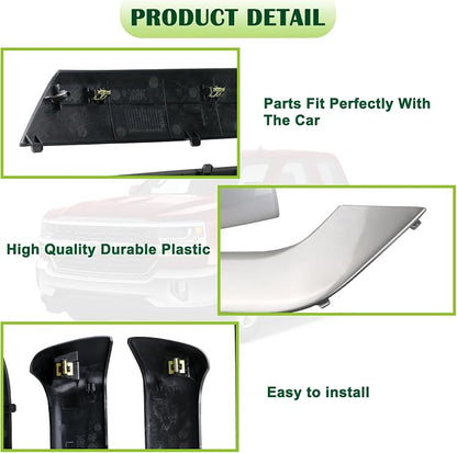 4PCS Door Armrest Cover Trim Kit Front&Rear Left Right Side Door Panel Arm Rest Bezel Synthesis Gray Compatible with 2014-2020 Chevy Silverado GMC Sierra