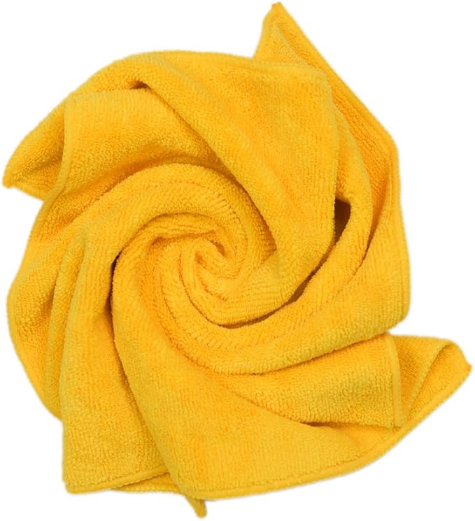CARCAREZ Premium Microfiber Detailing Towels, 340 GSM Lint Free Car Buffing Waxing Polishing Drying Towels (6, Yellow, 16x16 Inch)