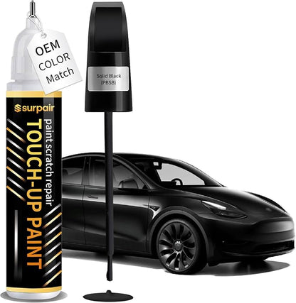 Solid Black PBSB Touch up Paint for Tesla OEM Color Match Car Scratch Repair Kit for Nicks & Chips Scratches Quick & Easy Paint Fix 2-In-1 Car Scratch Remover Pen