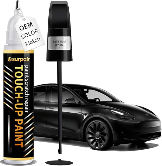 Solid Black PBSB Touch up Paint for Tesla OEM Color Match Car Scratch Repair Kit for Nicks & Chips Scratches Quick & Easy Paint Fix 2-In-1 Car Scratch Remover Pen