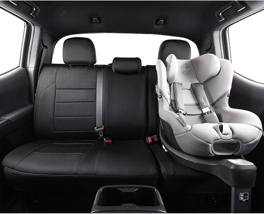 EKR Custom Fit Tacoma Rear Car Seat Covers for Toyota Tacoma 2016 2017 2018 2019 2020 2021 2022 2023 Access Cab - Second Row Only,Neoprene (Black)