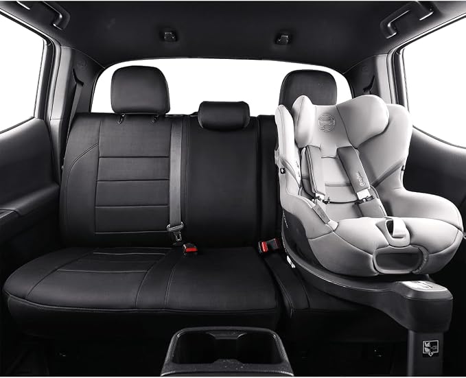 EKR Tacoma Seat Covers Custom Fit for Toyota Tacoma (Only for Hybrid) 2024 2025 2026 Double cab TRD Sport/TRD Off-Road/Limited/Trailhunter -Truck Seat Covers Full Set,Neoprene (Black)