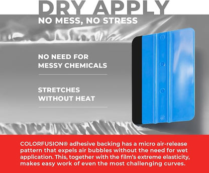 ColorFusion PPF by VViViD, Matte Stealth Chrome Silver Dry Apply PPF Vinyl Car Wrap Roll 10ft x 5ft