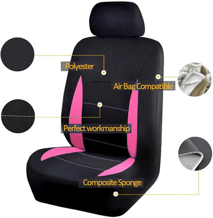 Flying Banner Car Seat Covers Front Seats Rear Bench Polyester car seat Protectors Easy installations Rear Bench Split Classic Man Lady Truck