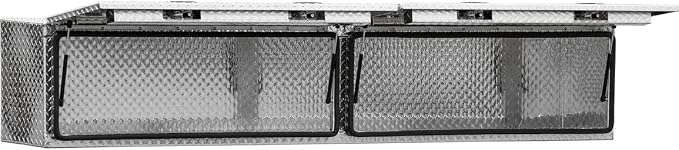Buyers Products 1701770 Topsider Truck Tool Box, 18x16x96 Inch Diamond Tread Aluminum, Dual Flip-Up Doors, Locking Compression Latches, Weather Resistant, No-Drill Mount, Made in USA