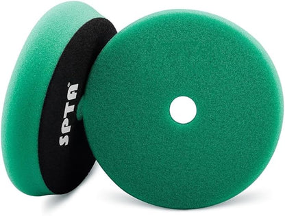 SPTA Green T120 Heavy-Cut Polishing Foam Pad, 1Pc 6.5 Inch Face for 6 Inch 150mm Backing Plate Compound Buffing Sponge Pads for Car Buffer Polisher Compounding, Polishing and Waxing -FPBFS6G