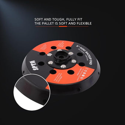 SPTA 2Pcs 5Inch Universal Dual Action Backing Plate, Backing Plate for DA Polisher,Hook & Loop, 5/16"-24 Thread,Fits DA Polishers Up to 12,000 OPM, Sand, Buff, Polish & Finish, Auto Detailing