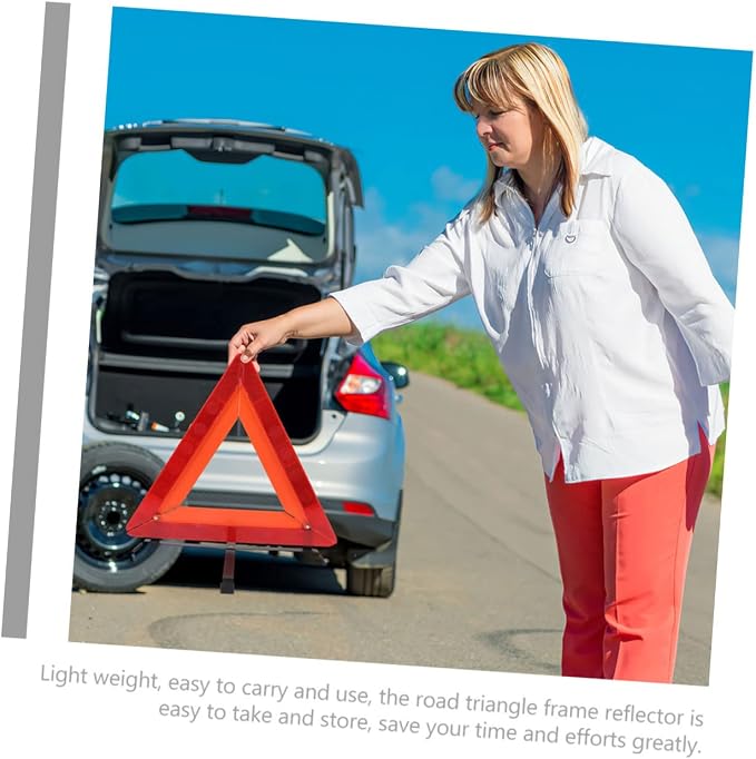 DECHOUS Reflective Roadside Warning Triangle Sign Safety Kit with Sturdy Tripod Quick Setup for Roadside Assistance Durable Design for Car Breakdowns