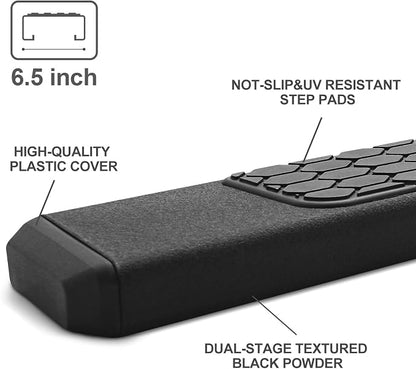 COMNOVA 6.5” Side Steps Running Boards Compatible with 2015-2026 Chevy Colorado/GMC Canyon Crew Cab. All Black Step Bars Running Boards for Colorado Crew Cab.
