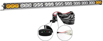 AUXTINGS 54 inch Single Row Dual Color LED Light Bar 300W Off Road Light Bar White Amber Combo LED Work Light Truck UTV 4x4 Cars SUVs ATVs Boats Fog Driving Light with Wiring Harness kit